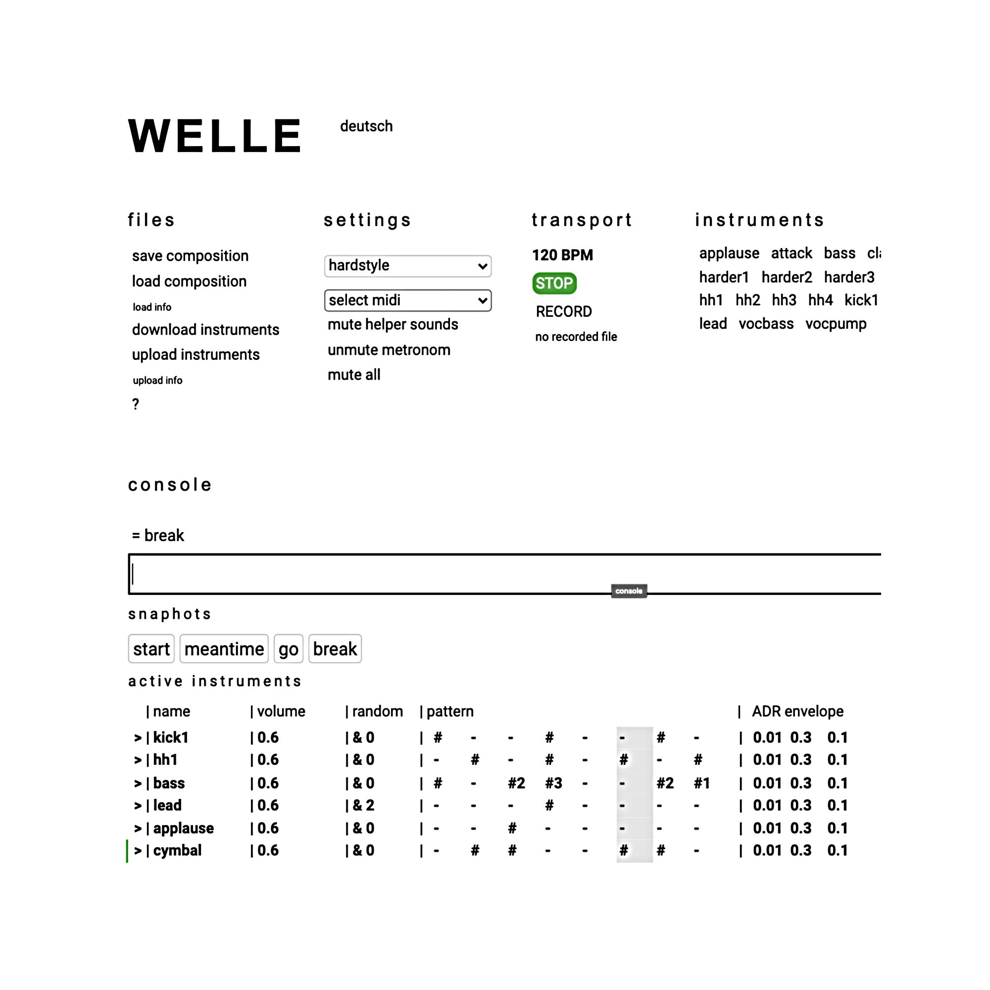 Welle - a web-based music environment